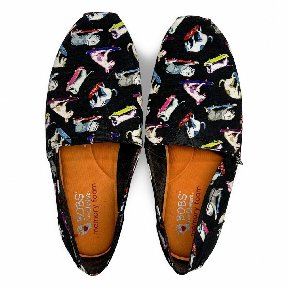 BOBS Skechers‎ Skateboard Dogs Flats Womens 9.5 Black Multi Excellent